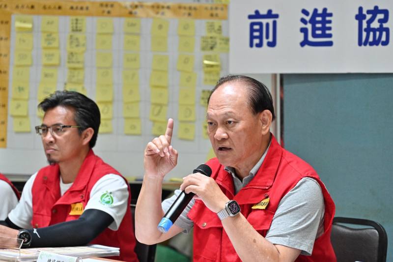 中央災害應變中心前進協調所18日召開第48次工作會報後記者會