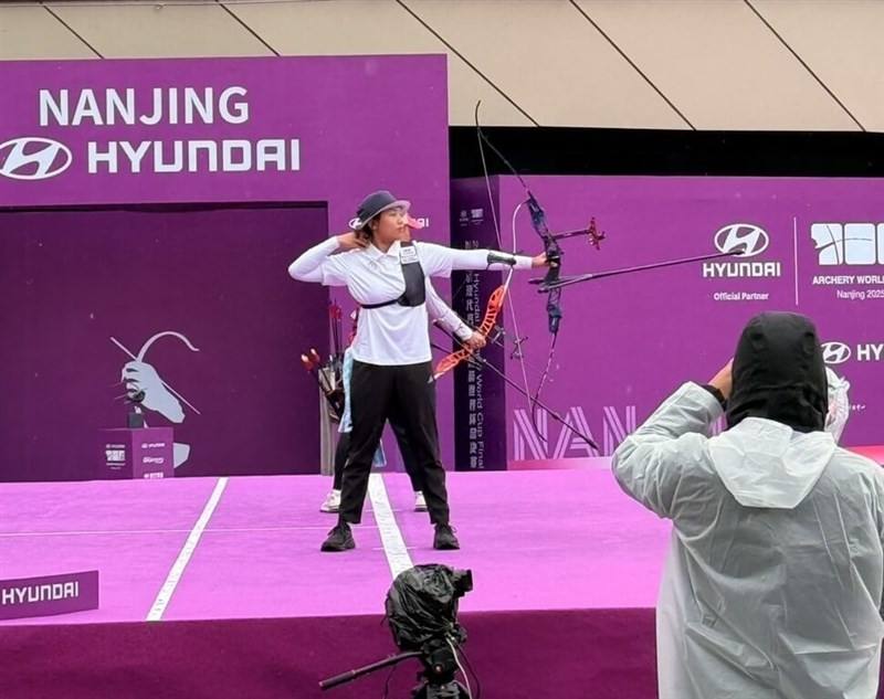 Taiwanese archer Hsu Hsin-tzu. Photo courtesy of the Chinese Taipei Archery Association Oct. 19, 2025