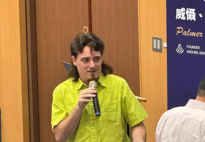 圖為美國國防新創Anduril創辦人拉奇8月來台演講。（中央社檔案照片）