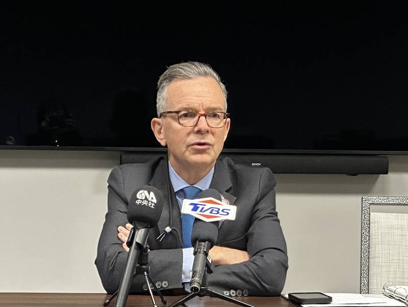 Rupert Hammond-Chambers, the head of the US-Taiwan Business Council. CNA photo Oct. 22, 2025