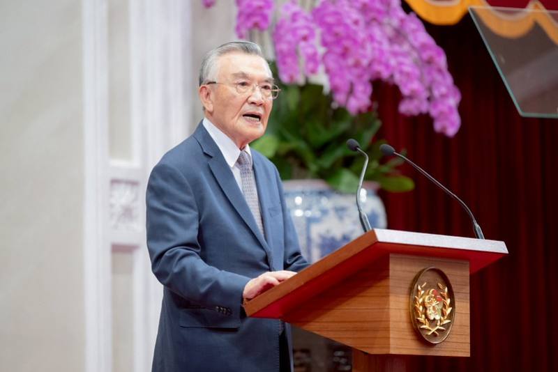 Senior Advisor to the President Lin Hsin-i, serving as leader's representative of Taiwan to the 2025 APEC Economic Leaders' Meeting, delivers remarks.