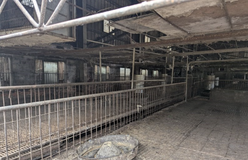 A emptied pig farm in Taichung on Wednesday. CNA file photo