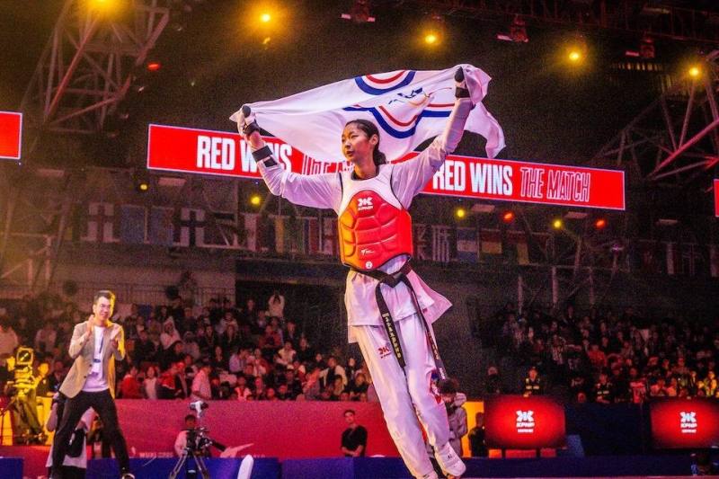 劉侑芸奪下跆拳道世錦賽女子49公斤級金牌，也是台灣代表隊睽違10年的金牌。（圖取自世界跆拳道聯盟網頁worldtaekwondo.org）