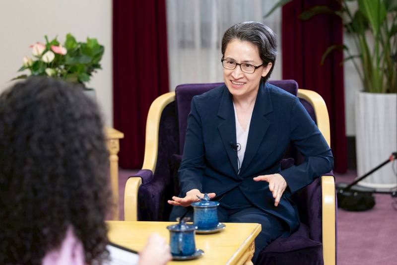 蕭美琴副總統日前接受「德國第一公共電視台」(ARD) 「世界之鏡」（Weltspiegel）節目主播Tessniem Kadiri專訪