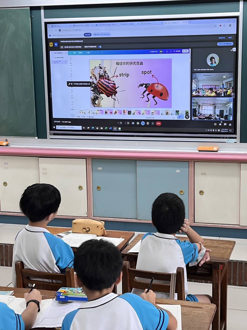 臺南市立崇明國小—課程中融入與馬來西亞學校交流臺灣原生種昆蟲