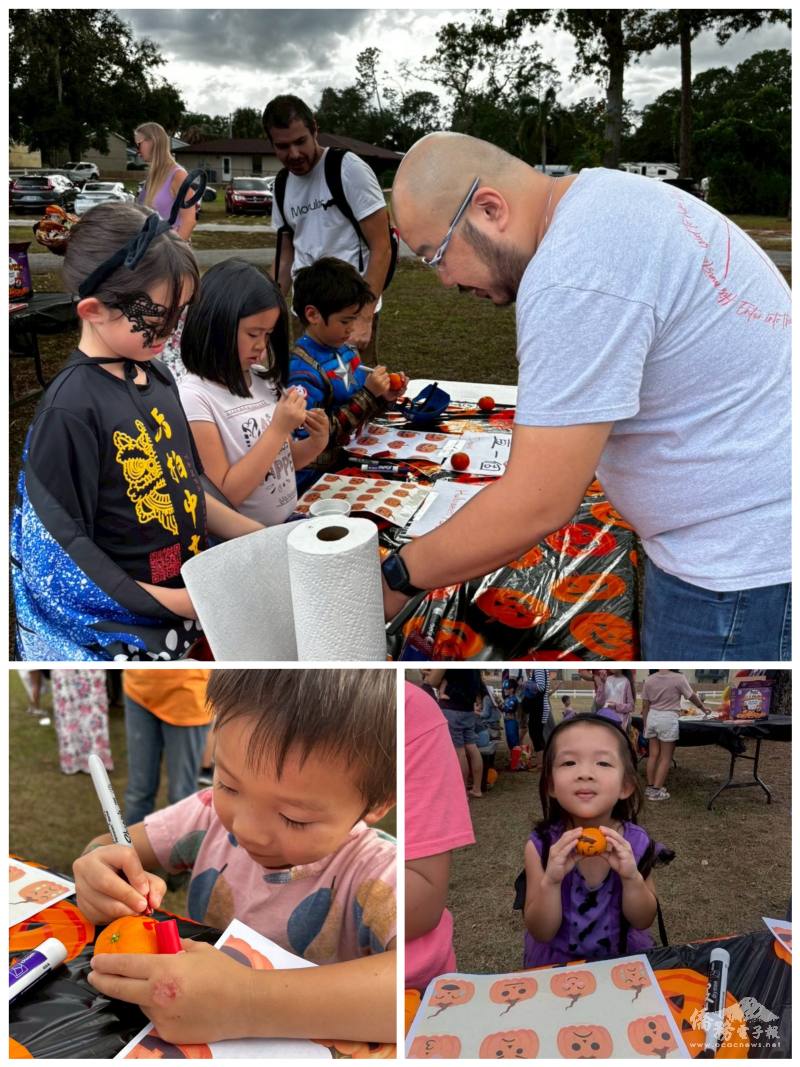 畫南瓜臉、讀詩趣，小朋友躍躍欲試