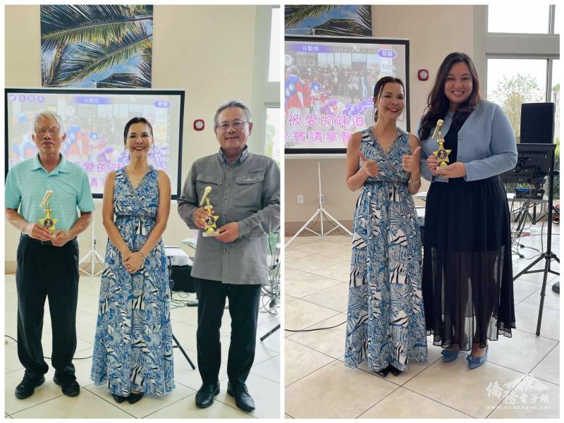 男子組冠軍許瑤裁（左一）、周皇任（左圖右一），以及女子組冠軍林兆敏（右圖右一）。