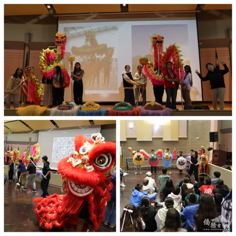 學生體驗臺灣民俗文化舞龍舞獅