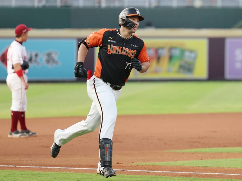 中職統一7-ELEVEn獅隊強打林安可。（中央社檔案照片）