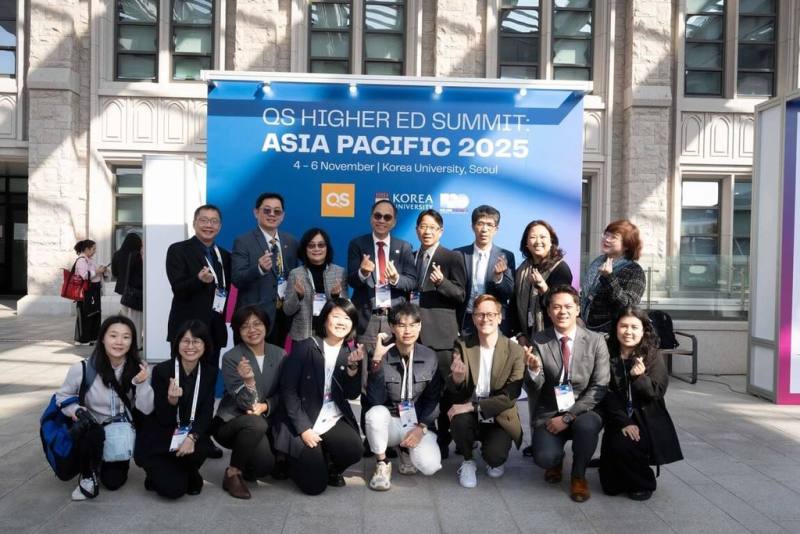 台大系統3校參與QS亞太高教峰會，以團體戰模式拓展國際合作，攜手深化與世界各地大學的夥伴關係，盼推動更多具國際影響力的教研成果。（台科大提供）