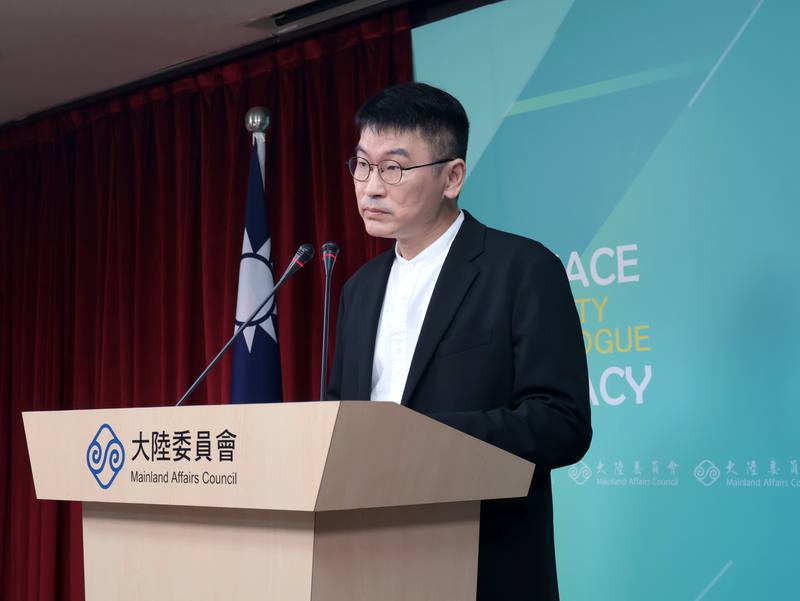 大陸委員會（陸委會）6日下午召開例行記者會，由副主委兼發言人梁文傑主持