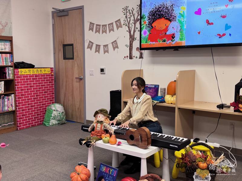 蕭利倩老師帶領孩子用身體感受節奏，用笑容傳遞感謝
