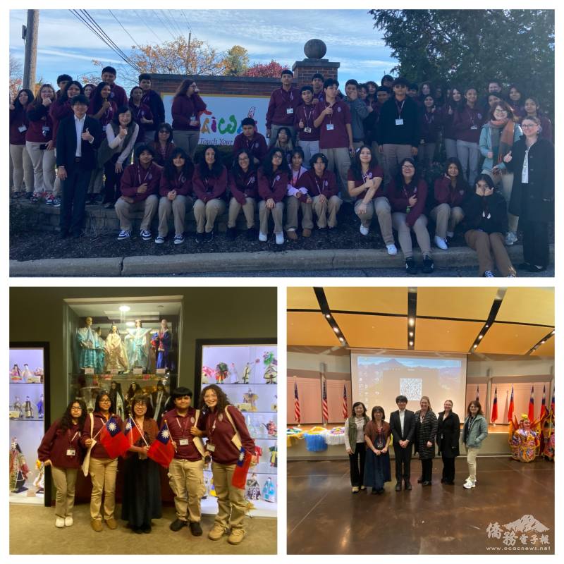 參與師生在中心入口及文化走廊留影