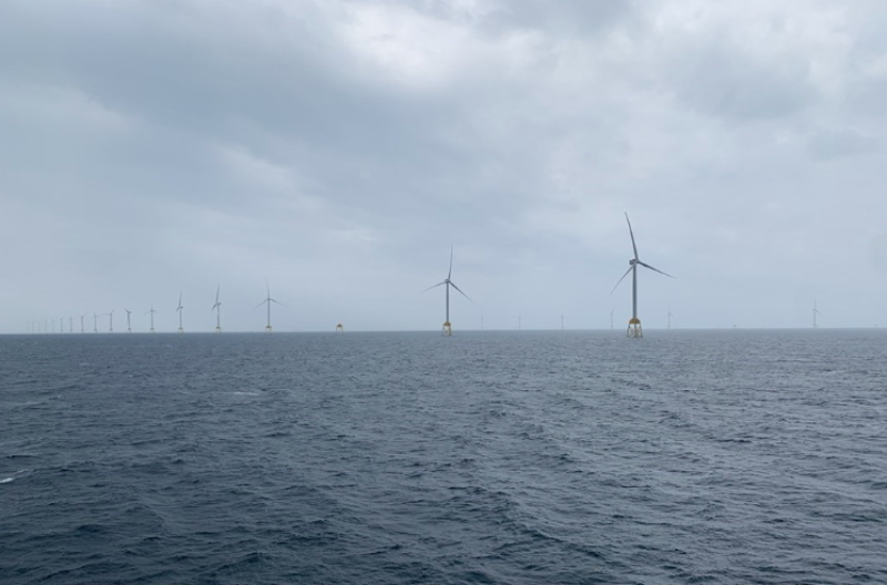 圖為沃旭能源大彰化東南及西南第一階段離岸風場。（中央社檔案照片）
