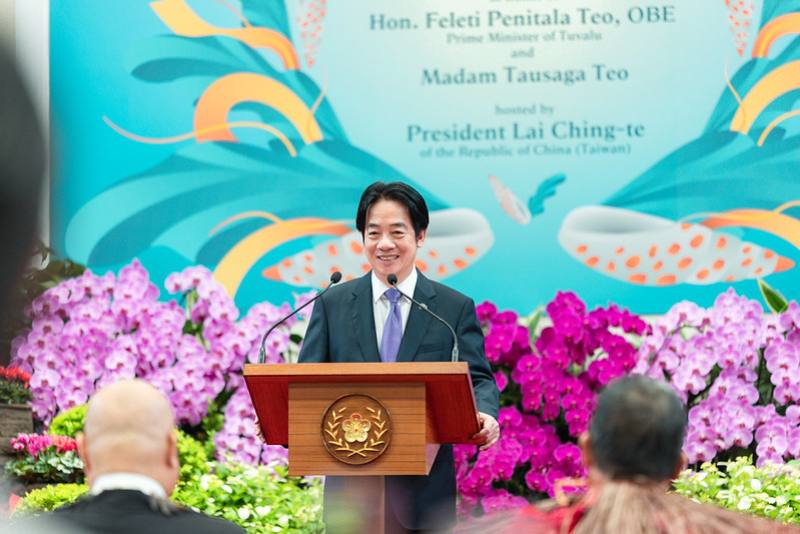 President Lai delivers remarks at a state banquet for Prime Minister Feleti Teo of Tuvalu.