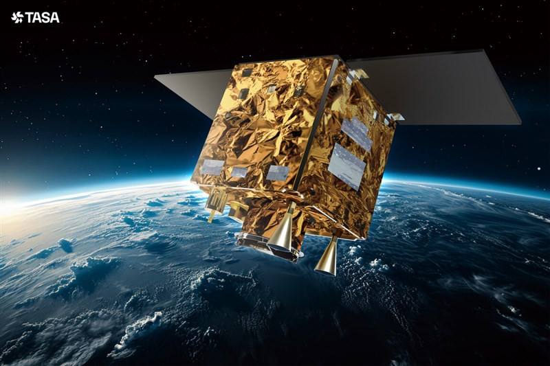 A simulated image of the Chi Po-lin satellite in orbit. Photo courtesy of the Taiwan Space Agency