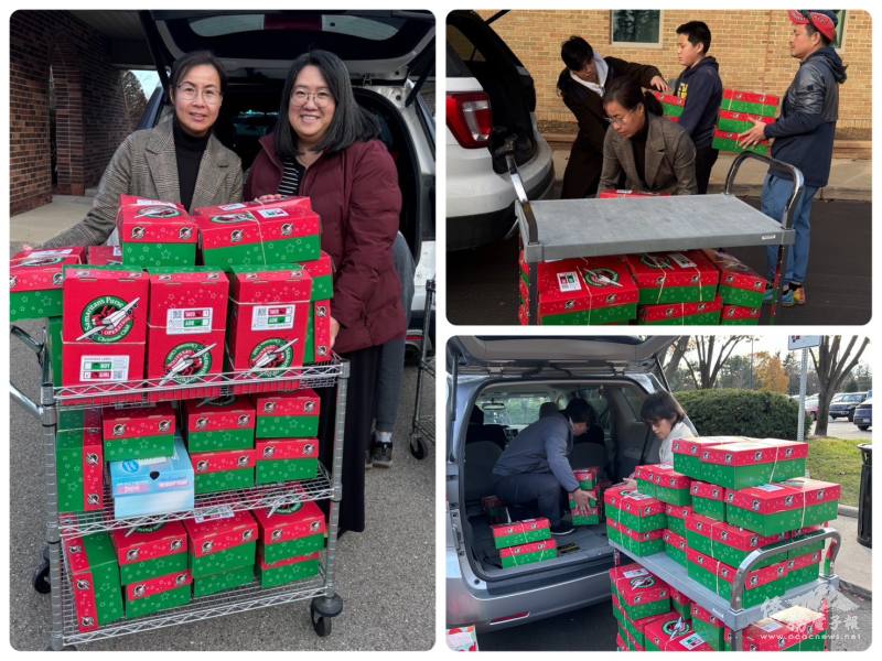 禮物盒抵達收集站，準備展開跨國旅程，飛往遠方送到每一位期待的孩子手中