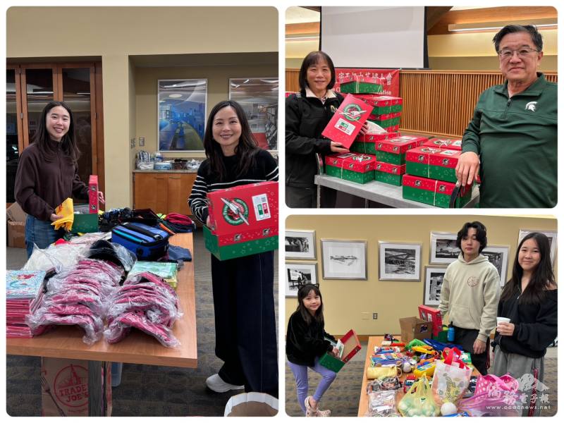 鄉親們不分你我，完成102份精美禮物盒的包裝