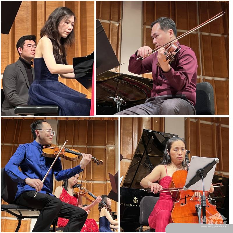 音樂家楊嵐茵(左上)、林維揚(右上)、譚元培(左下圖左起)與楊智仁、曾淑偉(右下)帶領觀眾沉浸於經典與創新交織的音樂旅程