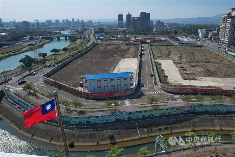 An aerial view of the T17 and T18 plots at Beitou Shilin Science Park in Taipei. CNA photo Oct. 13, 2025