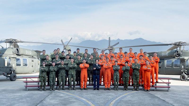 賴清德總統25日下午前往臺中勗勉中部救災部隊