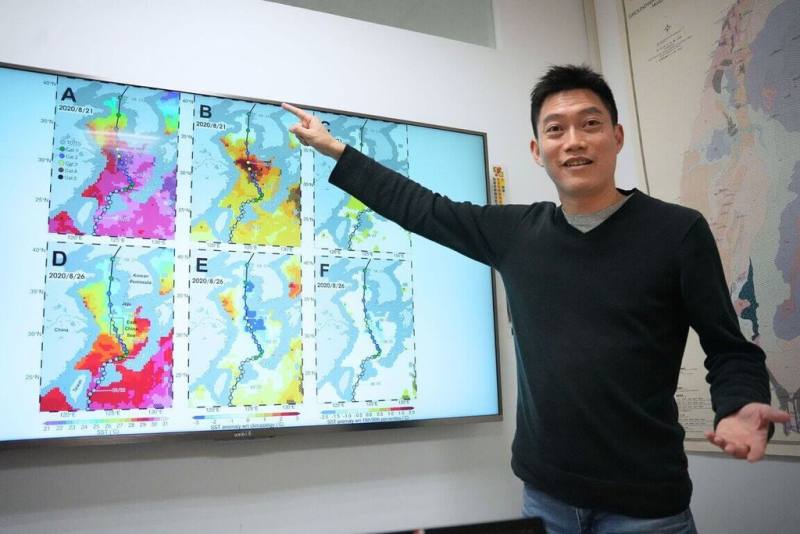 中央大學水文與海洋科學研究所所長潘任飛（圖）團隊最新研究指出，颱風是海洋熱浪（Marine Heatwaves）的「天然調節者」，能夠有效快速消除並延遲海洋熱浪的出現；並刊載於國際期刊Science Advances（科學進展）。（中大提供）