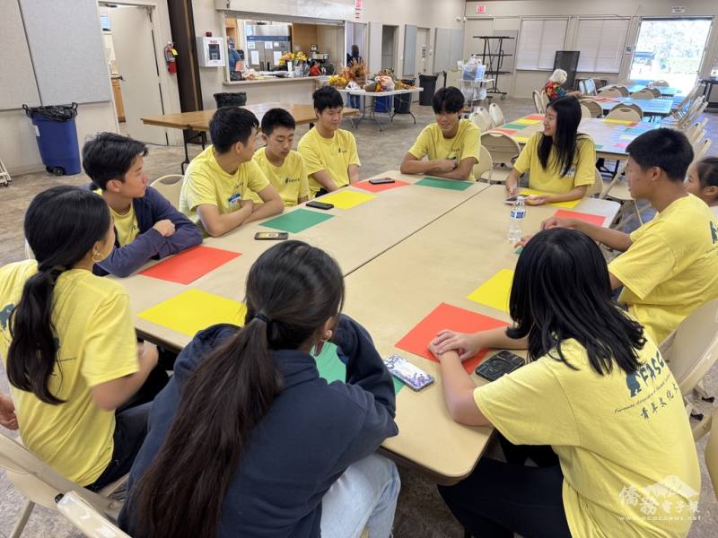 The group discussed what they learned after finishing their work.