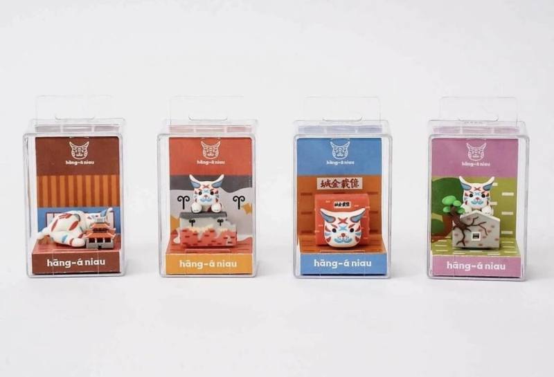 2024台灣文化創意博覽會在台南，吉祥物「巷仔Niau」大受歡迎，「城市系列」4款古蹟限定微型公仔3日將開賣。（台南市政府提供）