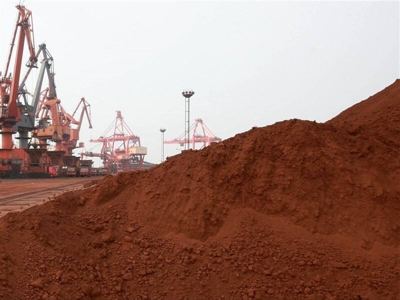 Rare earth materials awaiting export are seen at the port of Lianyungang in Jiangsu Province. (China News Service)