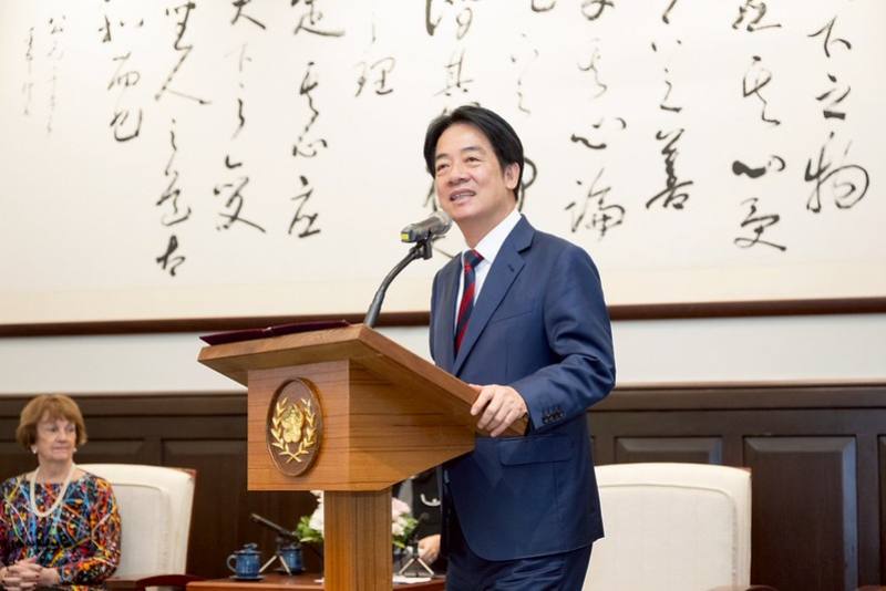 President Lai delivers remarks at a meeting with a delegation from the National Committee on American Foreign Policy.