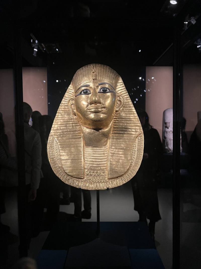 羅馬奎里納爾馬廄博物館舉辦「法老的寶藏」特展，圖為展出的法老阿蒙姆普（Amenemope）黃金面具