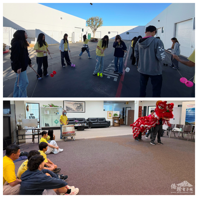 扯鈴隊及舞獅隊分組練功