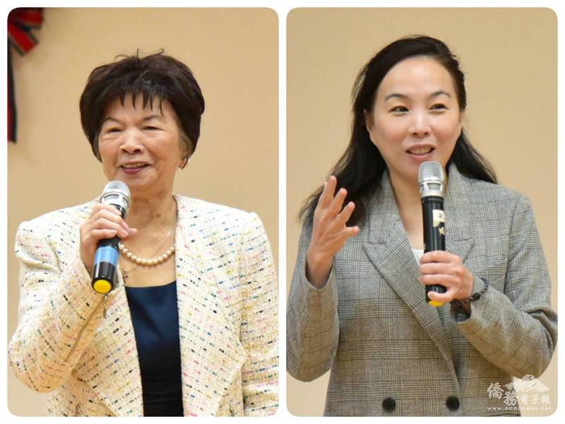(左圖)江玲珠、(右圖)文教中心副主任陳怡珍致詞