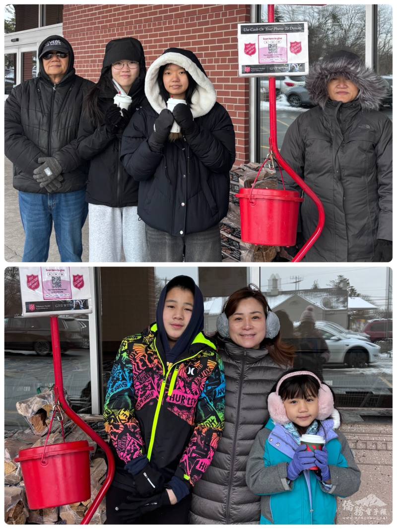 透過父母的身教，第二代臺裔子弟從小看見服務他人、關懷社區的意義，在寒風中學會付出與感恩，也讓社會服務的精神在家庭中扎根