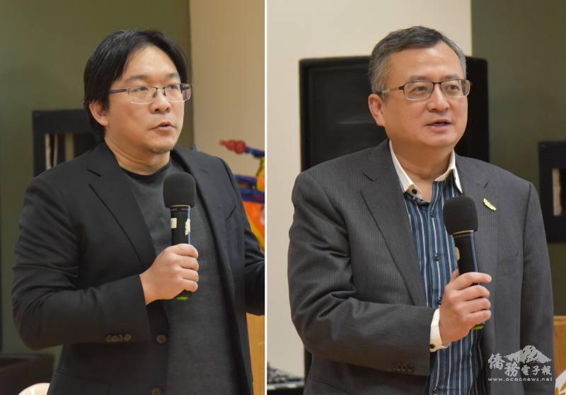 (左圖) 大芝加哥急難救助協會會長林辛承、(右圖) 駐芝加哥辦事處處長類延峰致詞