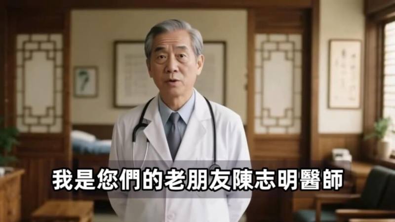 網路AI假醫師影片YT頻道「陳志明醫師」，散布糖尿病等不實訊息，事實查核中心指影片為AI生成，北榮或台大均查無此人。（圖取自陳志明醫師YouTube頻道youtube.com）