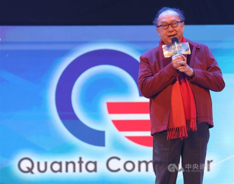 代工廠廣達代美國子公司Quanta Manufacturing Nashville LLC公告，將以5.02億美元（約新台幣152.88億元）採購3組燃料電池微電網系統。圖為廣達董事長林百里。（中央社檔案照片）