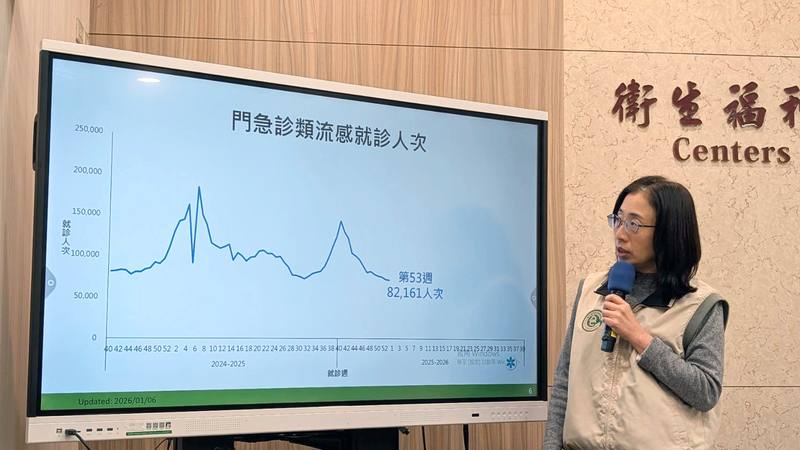 CDC Epidemic Intelligence Center Deputy Director Lee Chia-lin speaks in a press event in Taipei on Tuesday. CNA photo Jan. 6, 2025