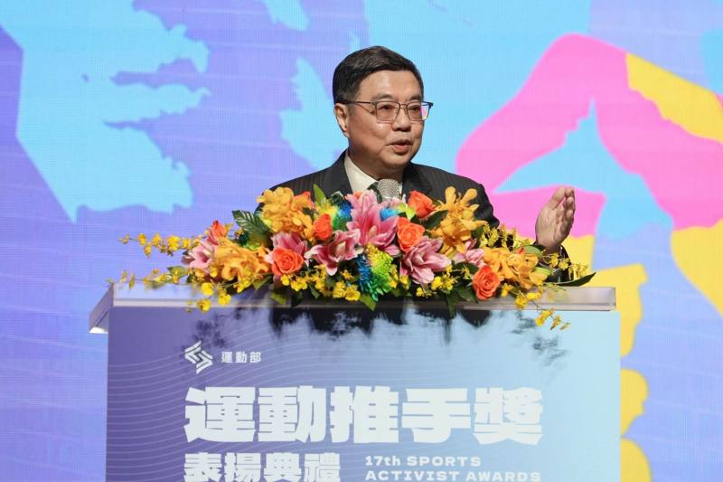 行政院卓榮泰院長9日出席第17屆運動推手獎，感謝企業、團體與個人的投入與支持