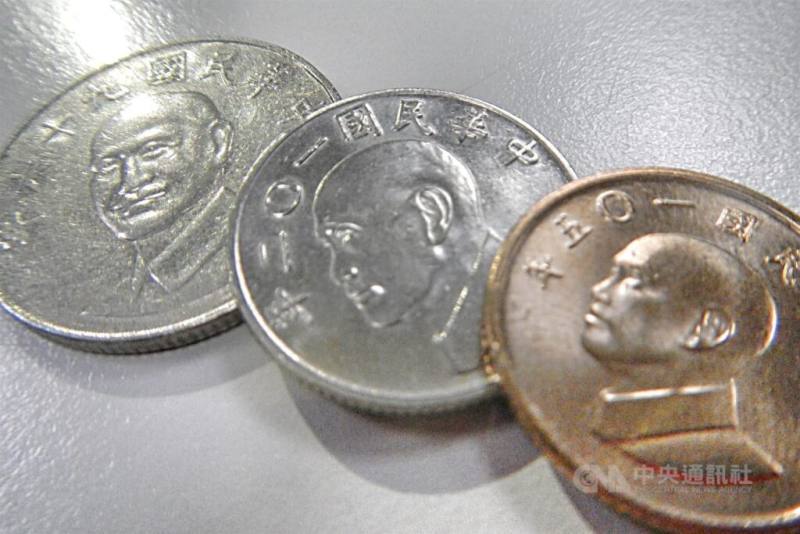 圖為新台幣硬幣。（中央社檔案照片）
