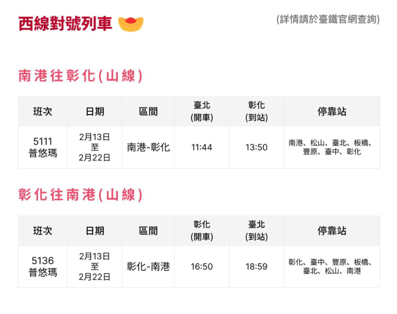 西線對號列車 1