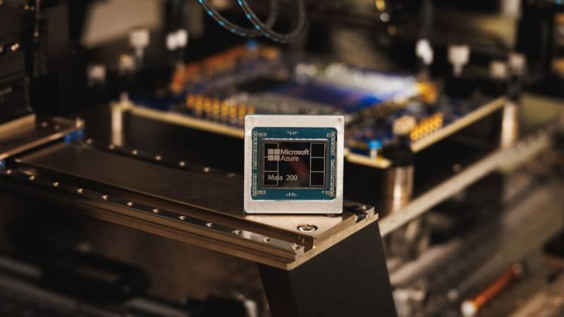 微軟第2代自研AI晶片Maia 200，將採用台積電3奈米製程打造。（圖取自微軟部落格網頁blogs.microsoft.com）