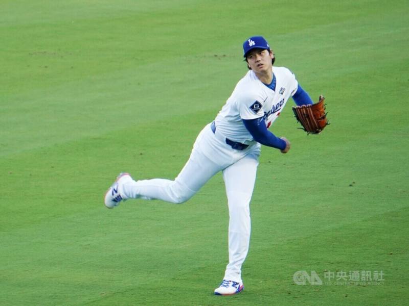 美國職棒洛杉磯道奇投手大谷翔平。（中央社檔案照片）
