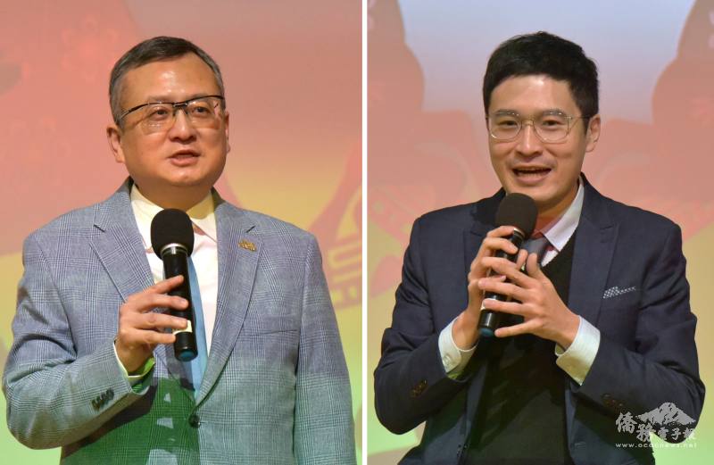 駐芝加哥辦事處處長類延峰 (左) 及芝加哥文教中心主任雷棋 (右) 致詞