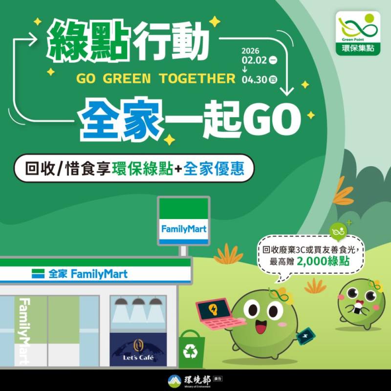 環保集點X全家「綠點行動+全家一起GO」活動