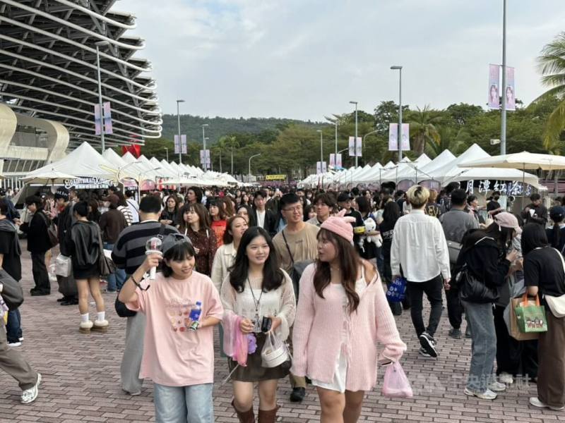 圖為韓國頒獎典禮Asia Artist Awards在高雄登場，大批粉絲精心打扮帶著手燈朝聖。（中央社檔案照片）