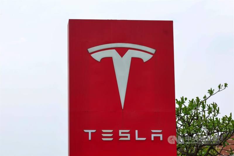 圖為特斯拉（Tesla）標誌。（中央社檔案照片）