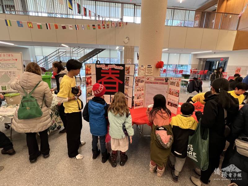 FASCA學員向小朋友們介紹臺灣過年的年菜與習俗