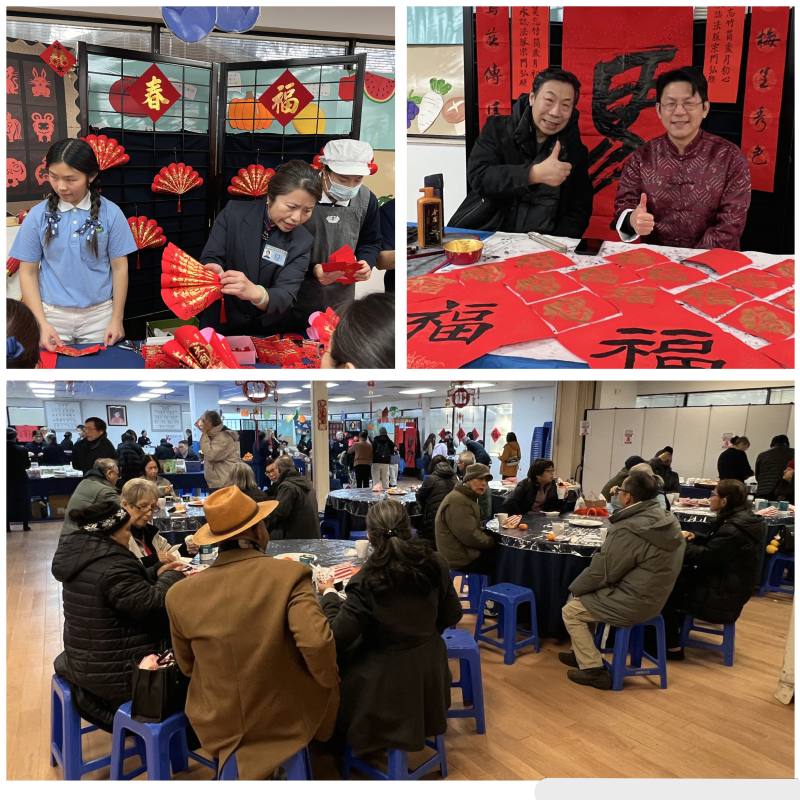 祈福會後在餐廳有現場寫春聯與紅包摺扇與摸彩等活動。