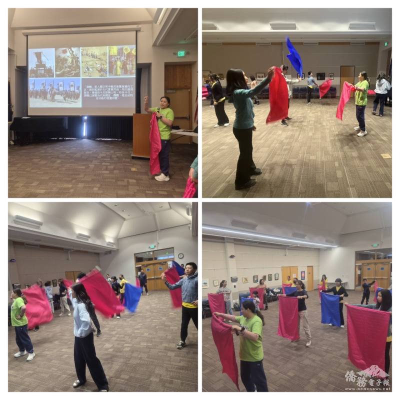 學員專注進行軟旗基本動作訓練，提升協調性與穩定度